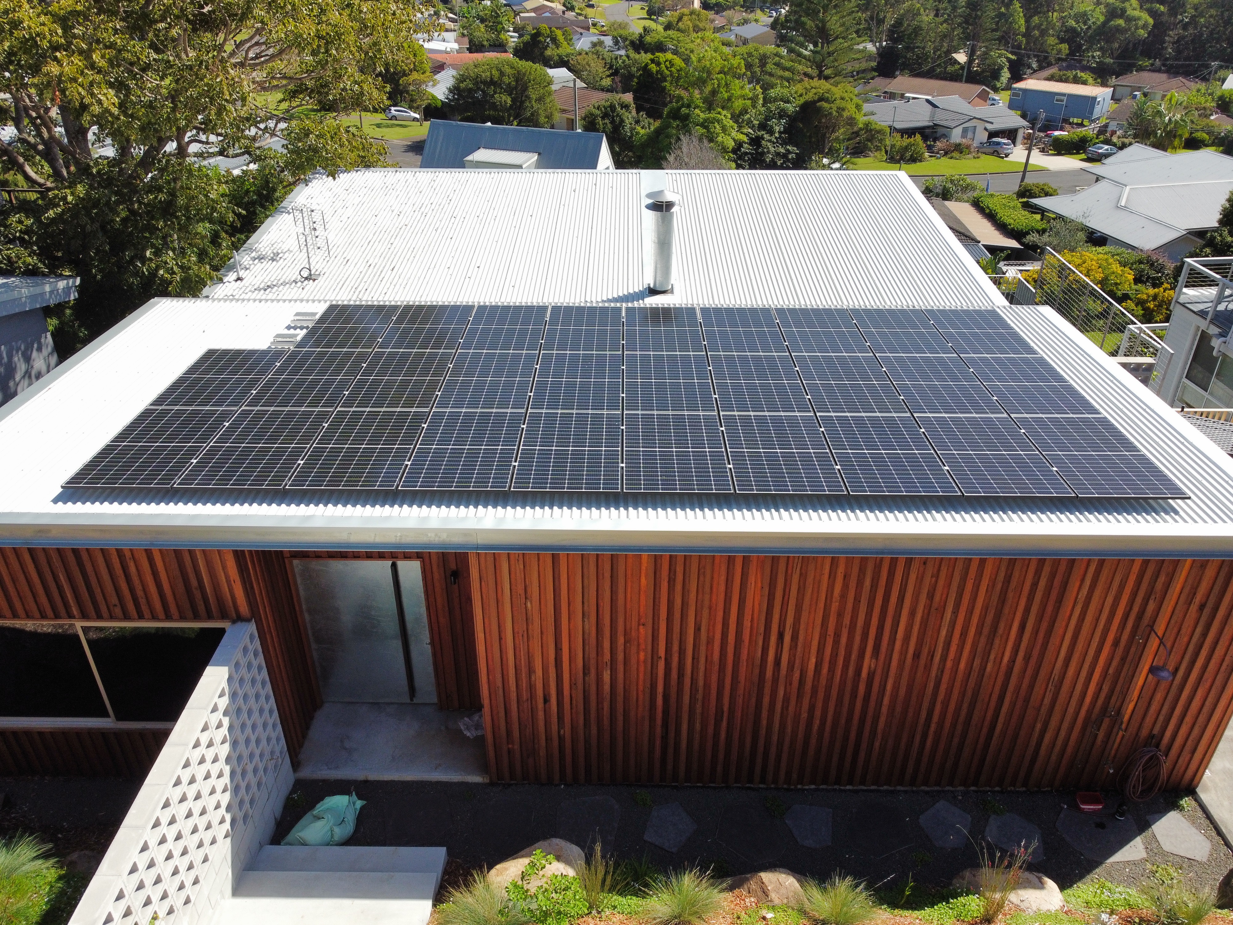 solar panels on a roof mollymook south coast new south wales