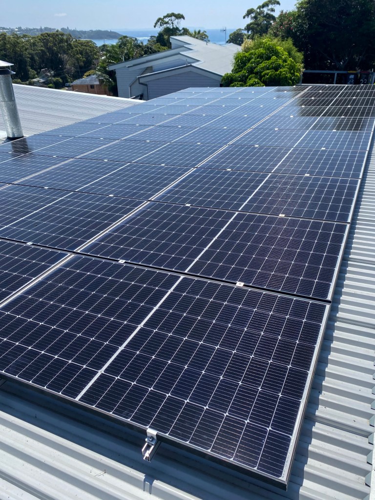 Rooftop solar installation on the NSW South Coast
